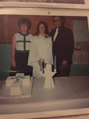1974 - Val Zummach with parents - Confirmation at St. John's Cedar Mills.JPG