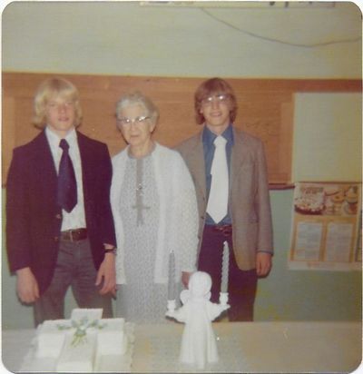 1974 - Al Baur, Clara Baur, James Baur at Val Zummach confirmation at St Johns Cedar Mills.jpg